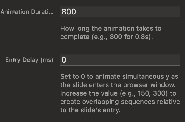 Timing Settings Screenshot
