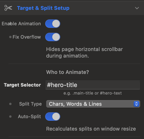 Target and Split Type