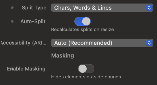 Split Type e ARIA
