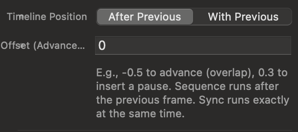 Timeline Position e Offset